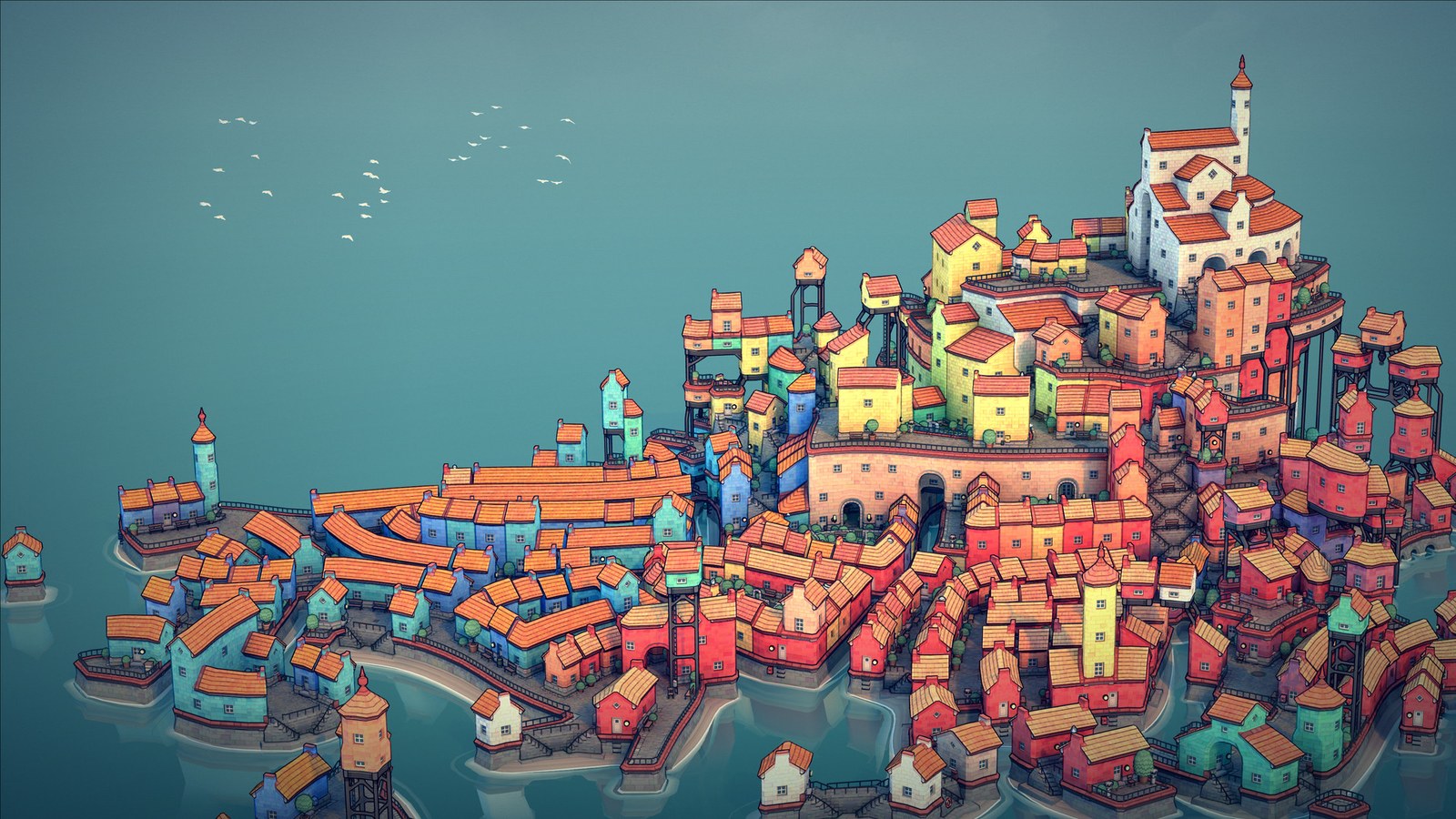 Townscaper: službeni prizor iz igre