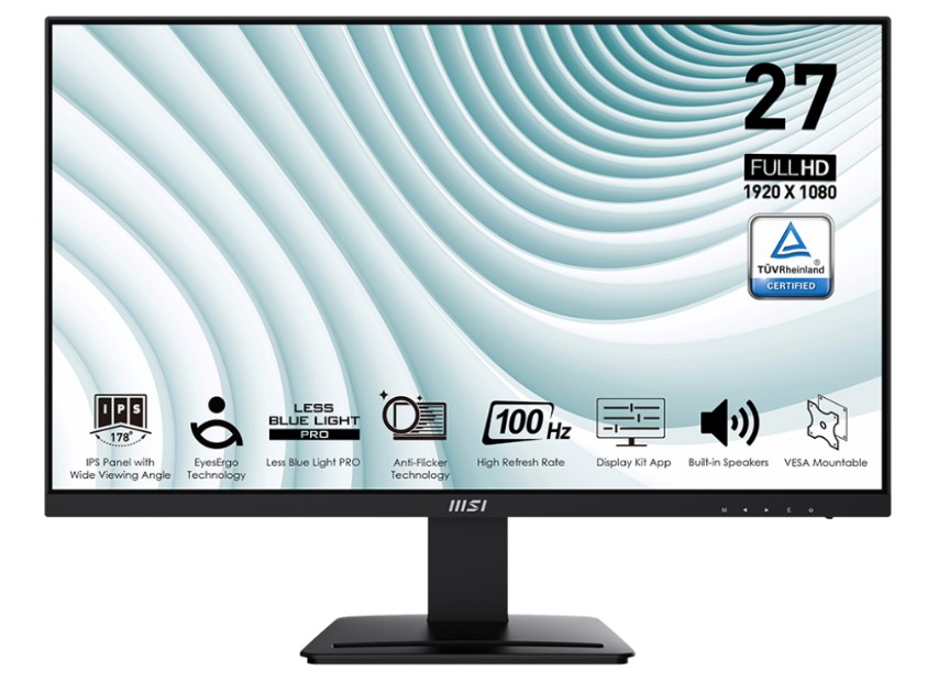 Monitor 27" MSI PRO MP273A FHD IPS 100Hz 1ms HDMI DP VGA TILT
