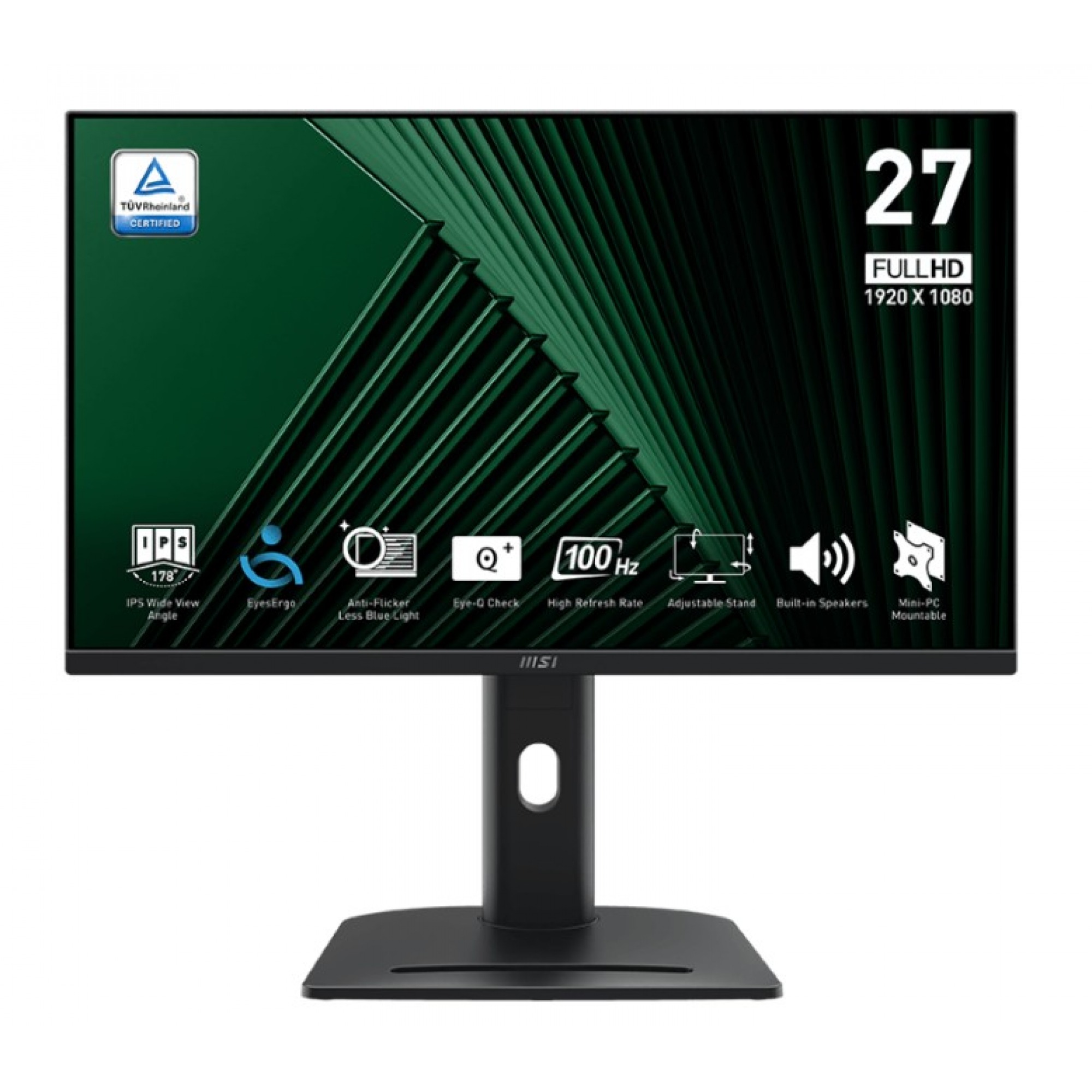 Monitor 27" MSI PRO MP275PG FHD IPS 100Hz 300nits 1ms HDMI DP VGA PIVOT HAS Tilt Swivel