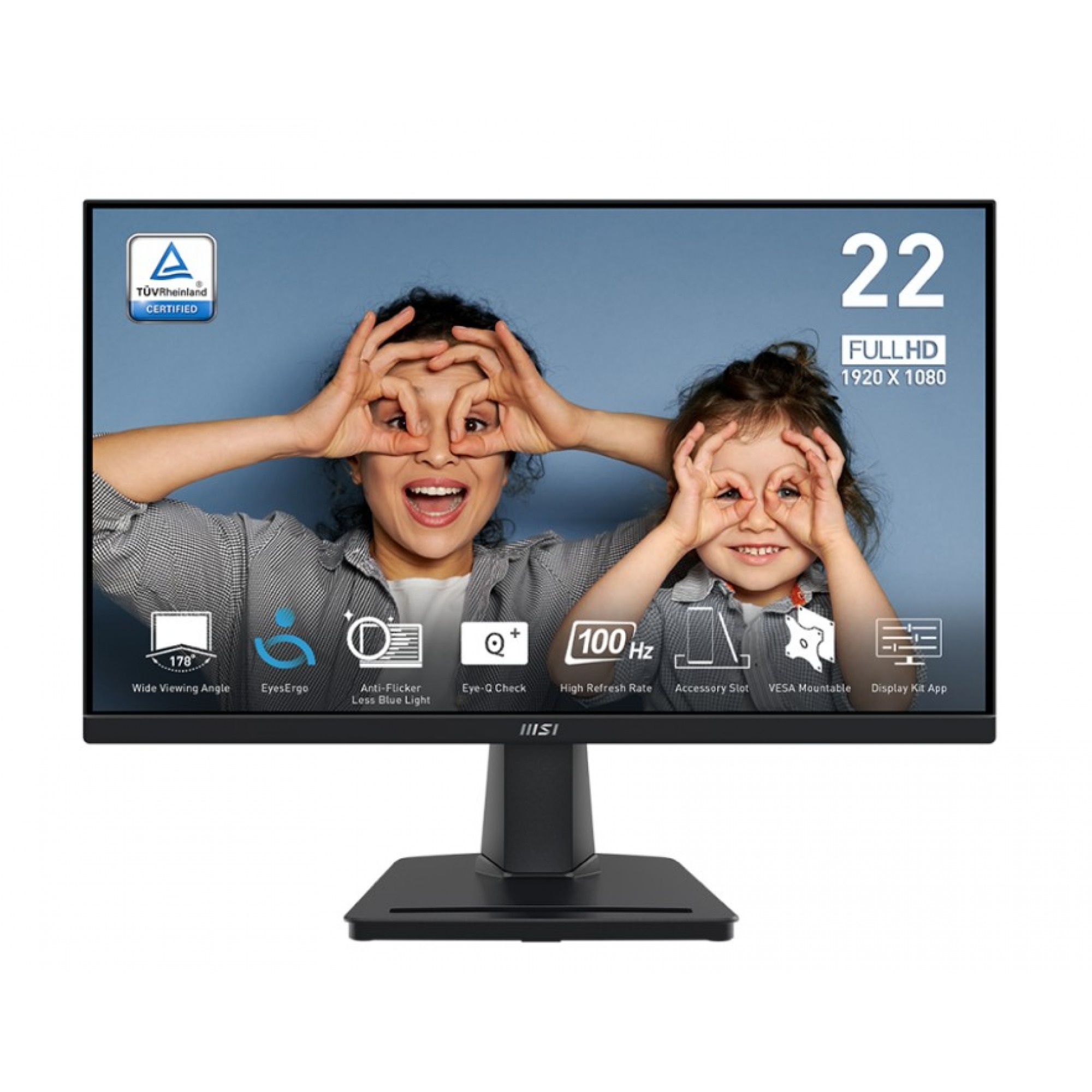 Monitor 22" MSI PRO MP225V FHD VA 100Hz 300nits 1ms HDMI VGA TILT