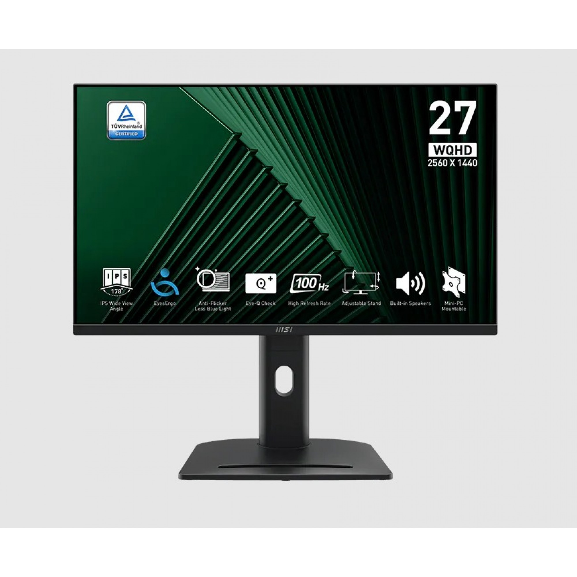 Monitor 27" MSI PRO MP275QPG WQHD IPS 100Hz 1ms 2xHDMI DP Zvučnici PIVOT HAS SWIVEL TILT