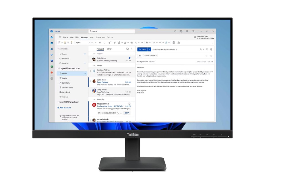Monitor 24" LENOVO ThinkVision S24-4e FHD IPS 100Hz HDMI VGA TILT